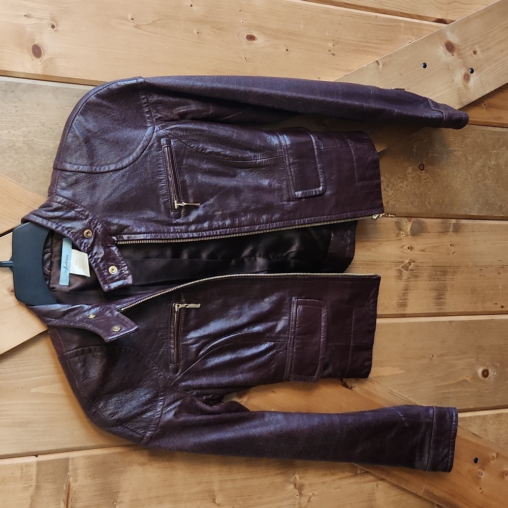 Cropped Leather Marciano Jacket